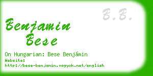 benjamin bese business card